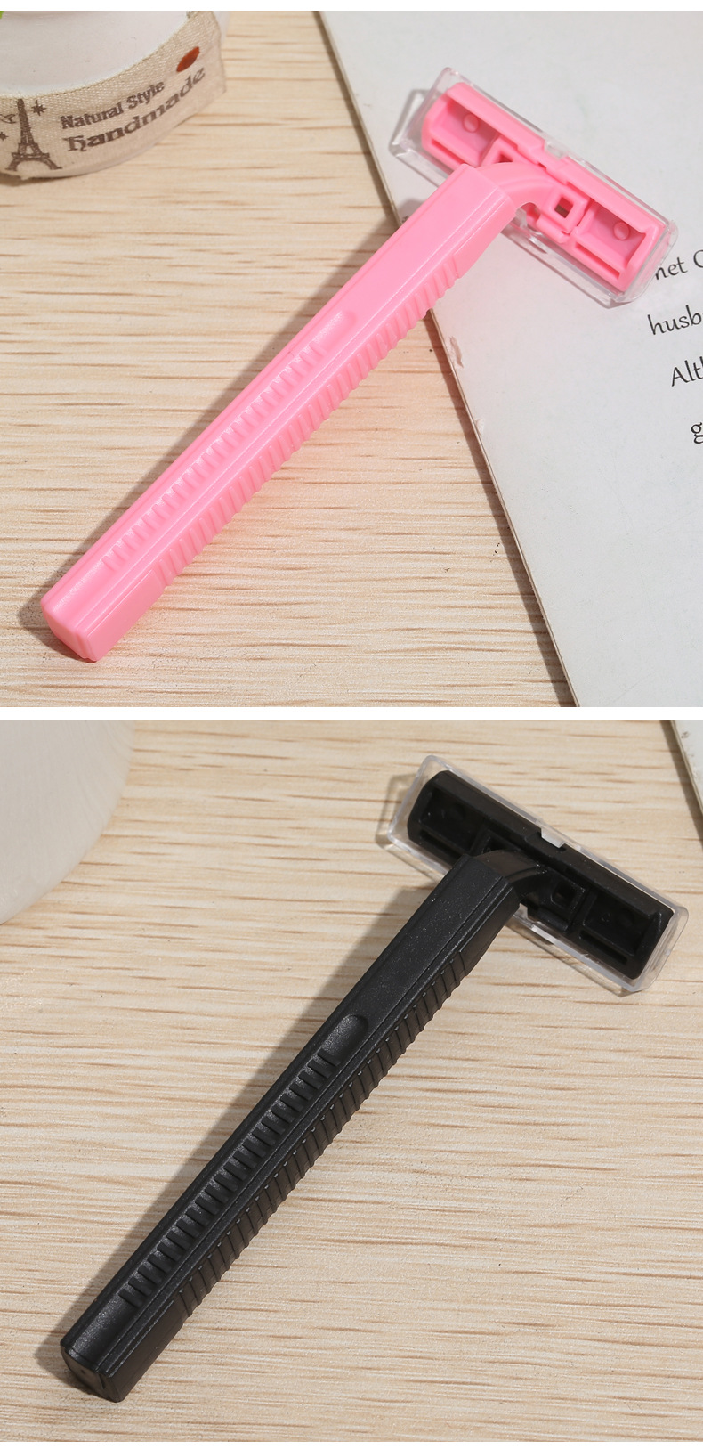 Factory Direct Sales Hotel Disposable Razor Supplies Stainless Steel Disposable Shaver Comfortable Handle Double Blade