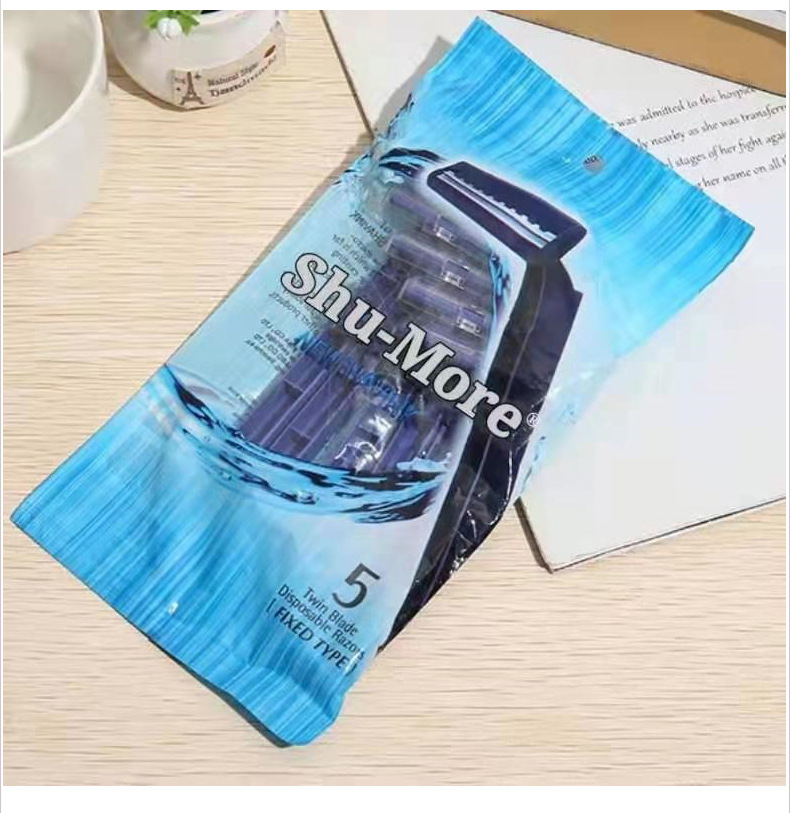 Factory Direct Sales Hotel Disposable Razor Supplies Stainless Steel Disposable Shaver Comfortable Handle Double Blade