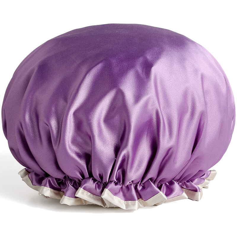 Creative adult female waterproof shower cap shower bath with hair cap pure color lovely simple bath shampoo cap