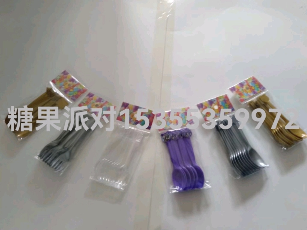 Children's Birthday Party Decoration Layout Supplies Disposable Knife Fork Spoon Lengthened Cartoon Fork Spoon Piggy Page