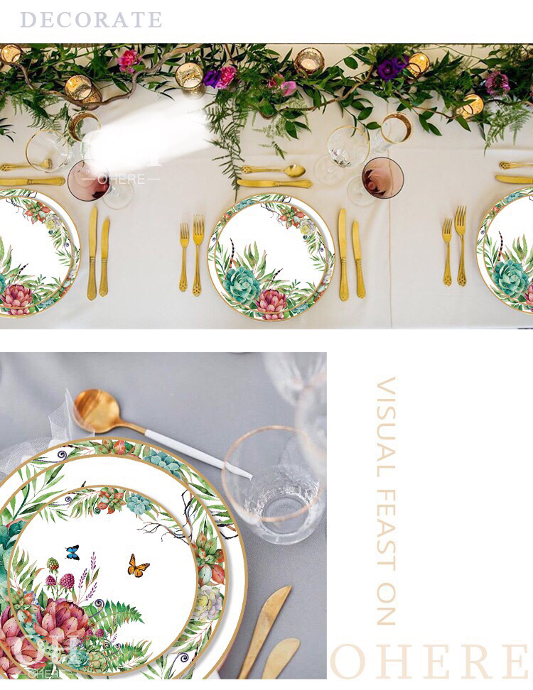 High Bone China Dish Ceramic Western Cuisine Plate Hotel Table Display Tableware Daily Consumer Goods Wholesale Creative Design High Bone China Dish Ceramic Western Cuisine Plate Hotel Table Display Tableware Daily Consumer Goods Wholesale Creative Design