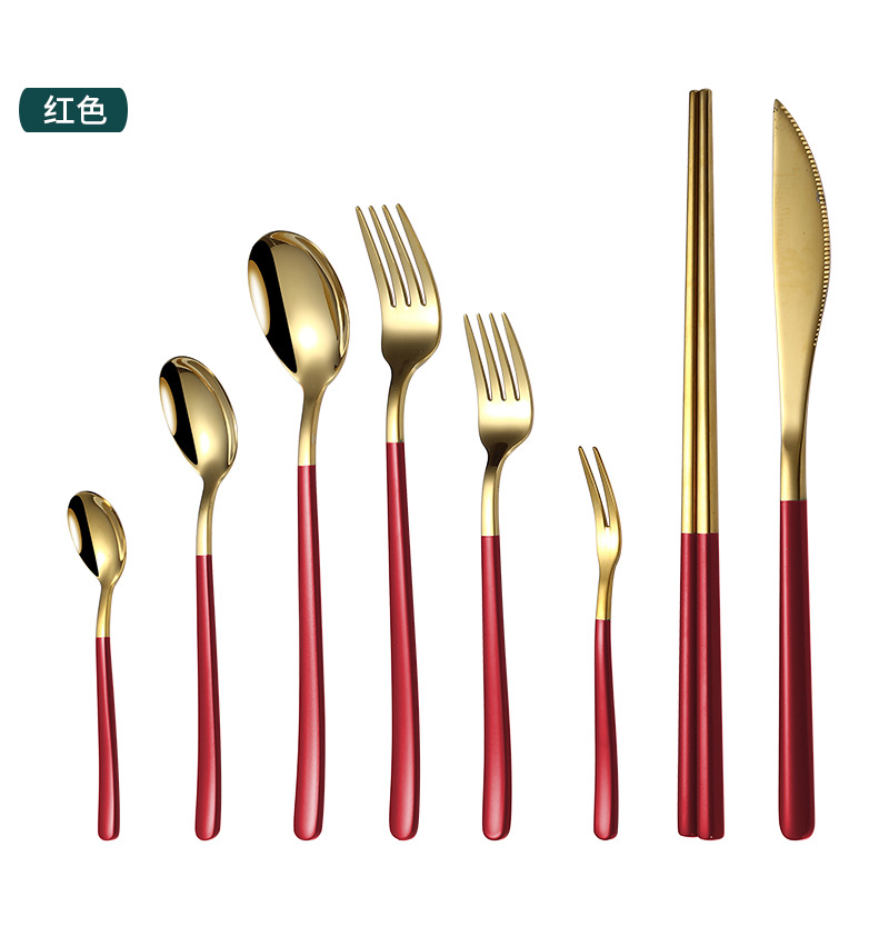 304 Stainless Steel Tableware Set Korean Knife and Fork Internet Celebrity Hotel Western Food Steak Knife Dessert Spoon Long Spoon 304 Stainless Steel Tableware Set Korean Knife and Fork Internet Celebrity Hotel Western Food Steak Knife Dessert Spoon Long Spoon