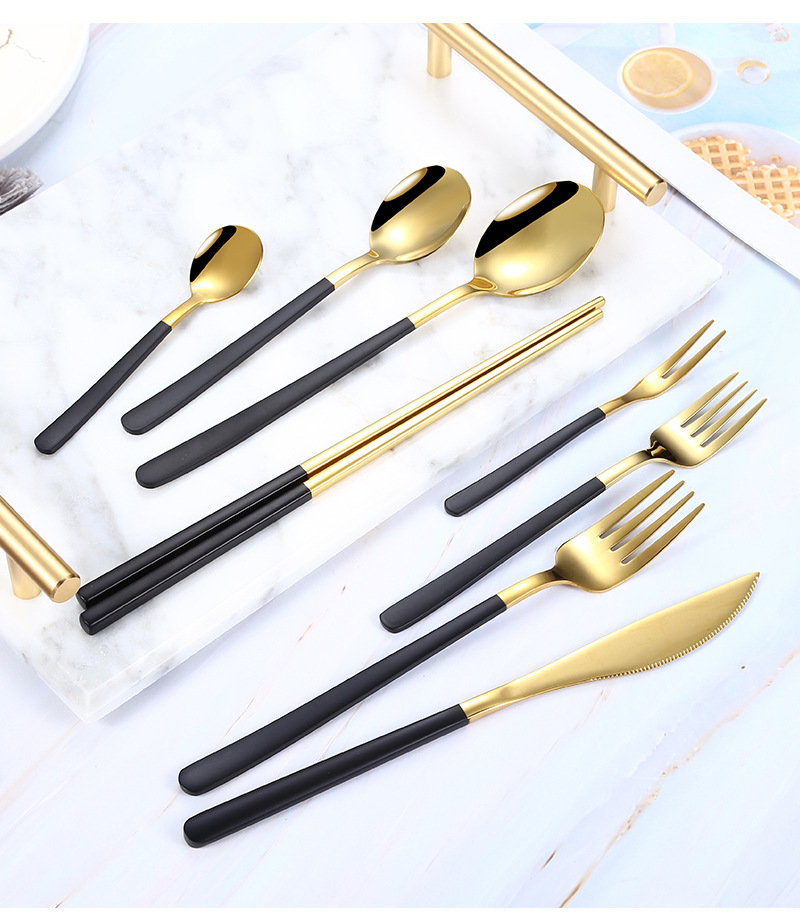304 Stainless Steel Tableware Set Korean Knife and Fork Internet Celebrity Hotel Western Food Steak Knife Dessert Spoon Long Spoon 304 Stainless Steel Tableware Set Korean Knife and Fork Internet Celebrity Hotel Western Food Steak Knife Dessert Spoon Long Spoon