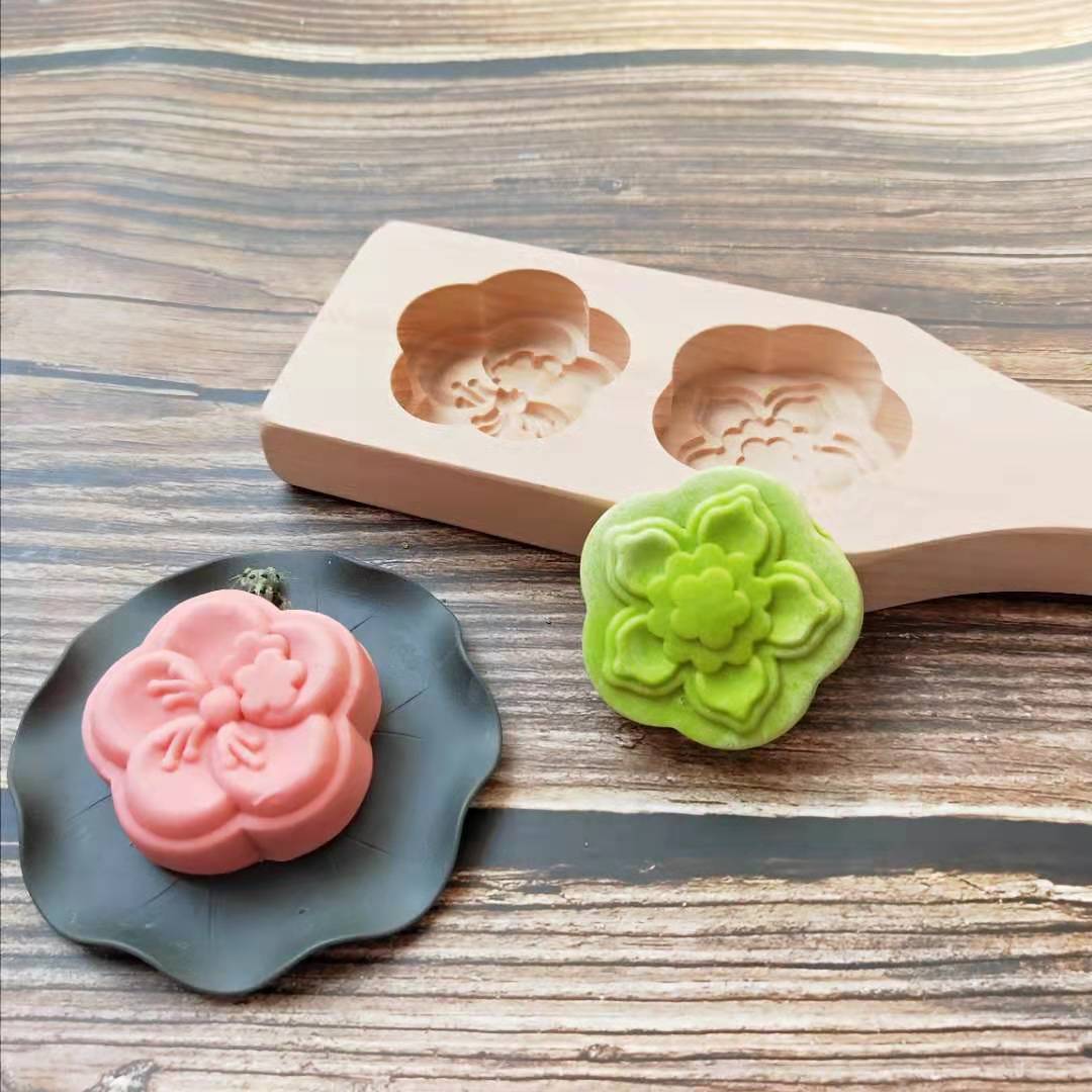 Wooden Snow Skin Mooncake Purple Sweet Potato Mung Bean Yam Pastry Pumpkin Biscuit Green Dumpling Noodle Clip Steamed Bread Mold Factory