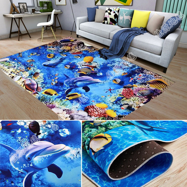 3D Printed Children&#039;s Carpet Living Room Coffee Table Sofa Leg Pads Bedroom Bedside Blanket Kitchen Foyer Non-Slip Carpet Floor Mat