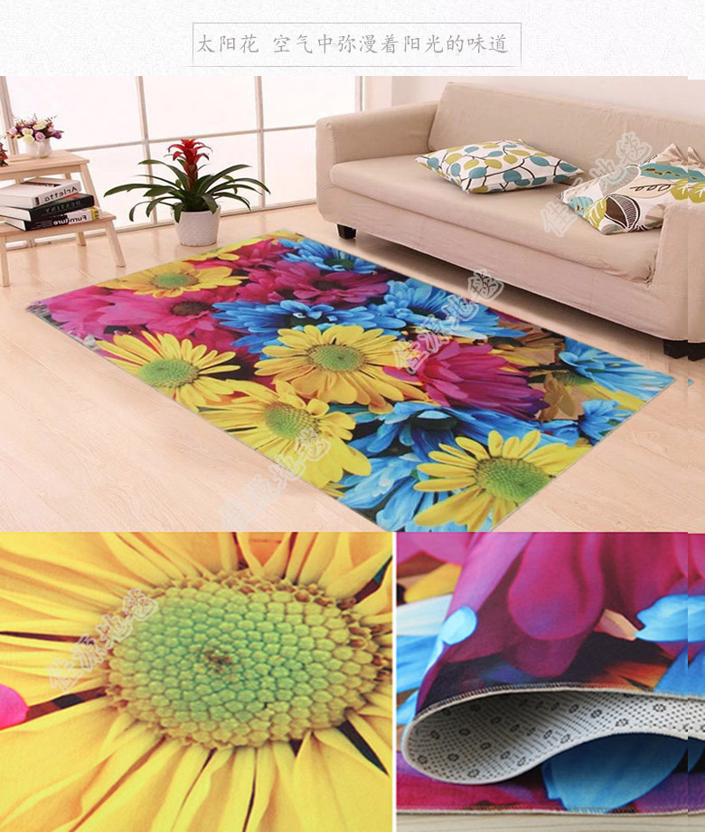 3D Printed Children's Carpet Living Room Coffee Table Sofa Leg Pads Bedroom Bedside Blanket Kitchen Foyer Non-Slip Carpet Floor Mat