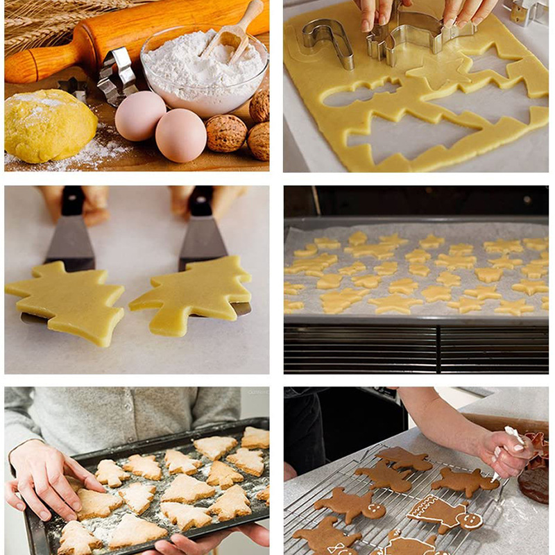 Christmas Cookie Mold Set Stainless Steel Easter Cartoon Cookie Cutter Biscuit Pressing Die Cookie Cutter Die