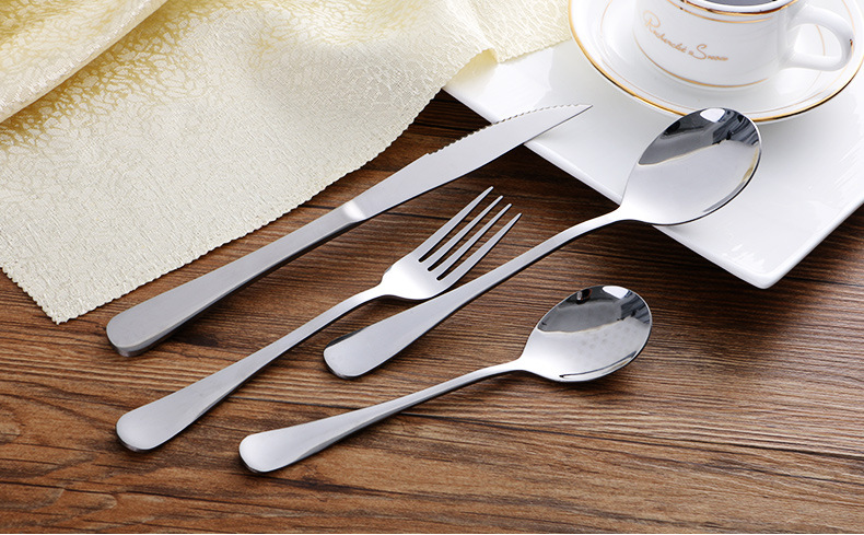 Stainless steel spoons milk powder spoons fruit forks steak knives forks spoons Western tableware handles spoons dessert forks, spoons