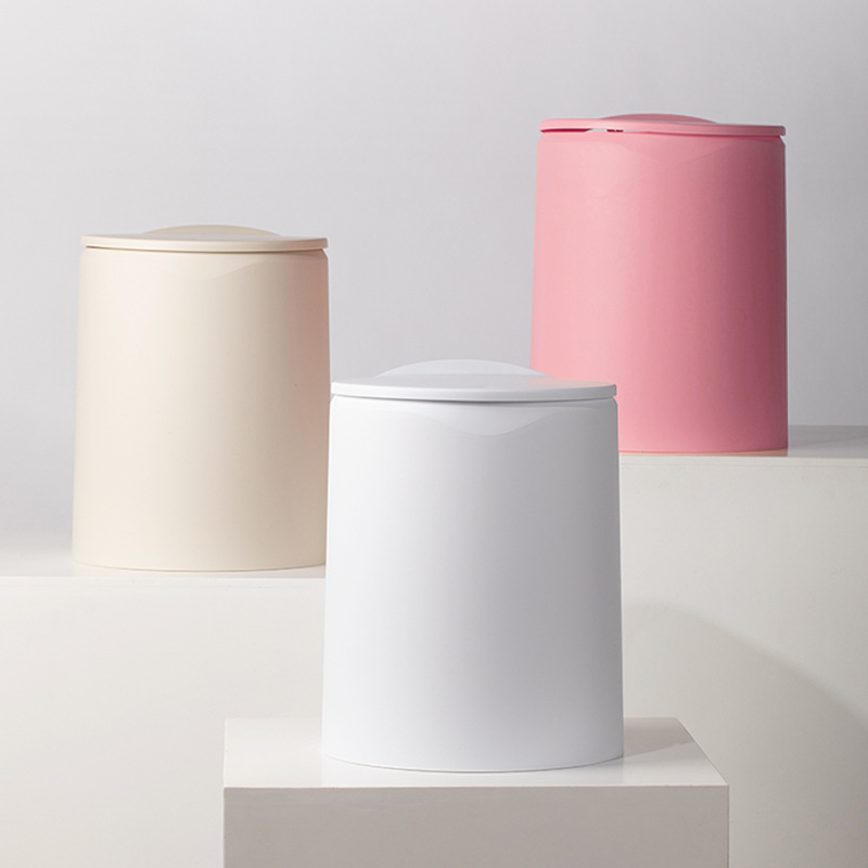 Factory Direct Sales Push Trash Can Nordic Style Home Living Room and Toilet Bathroom Flip with Lid Bedroom Wastebasket