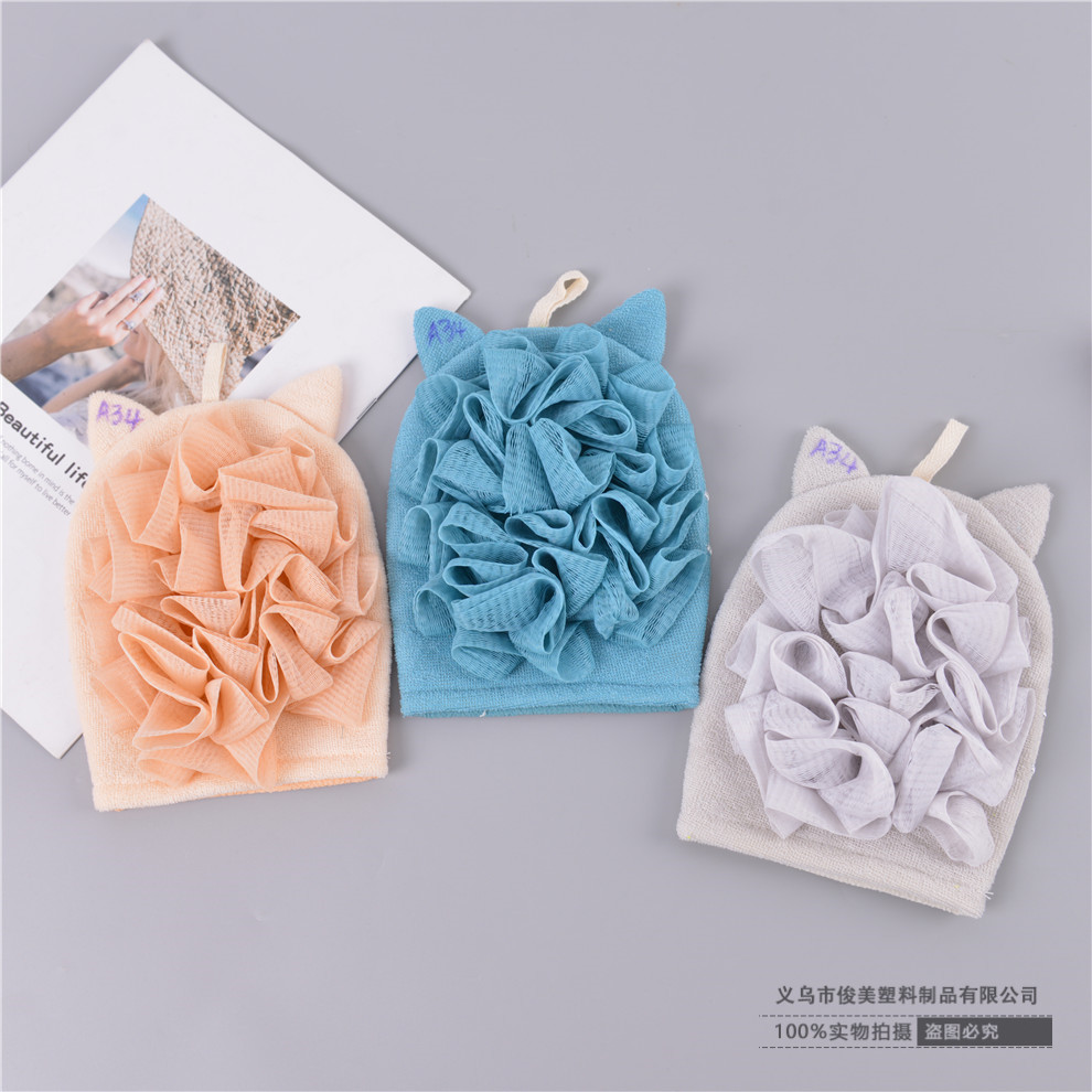 Cartoon Double-Sided Bath Gloves Bath Products Bath Towel Adult and Children Mesh Sponge Strong Dusting Fantastic Exfoliating Accessories