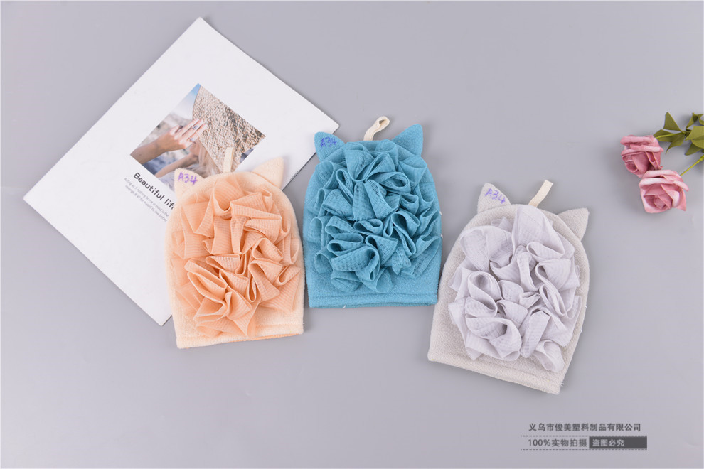 Cartoon Double-Sided Bath Gloves Bath Products Bath Towel Adult and Children Mesh Sponge Strong Dusting Fantastic Exfoliating Accessories