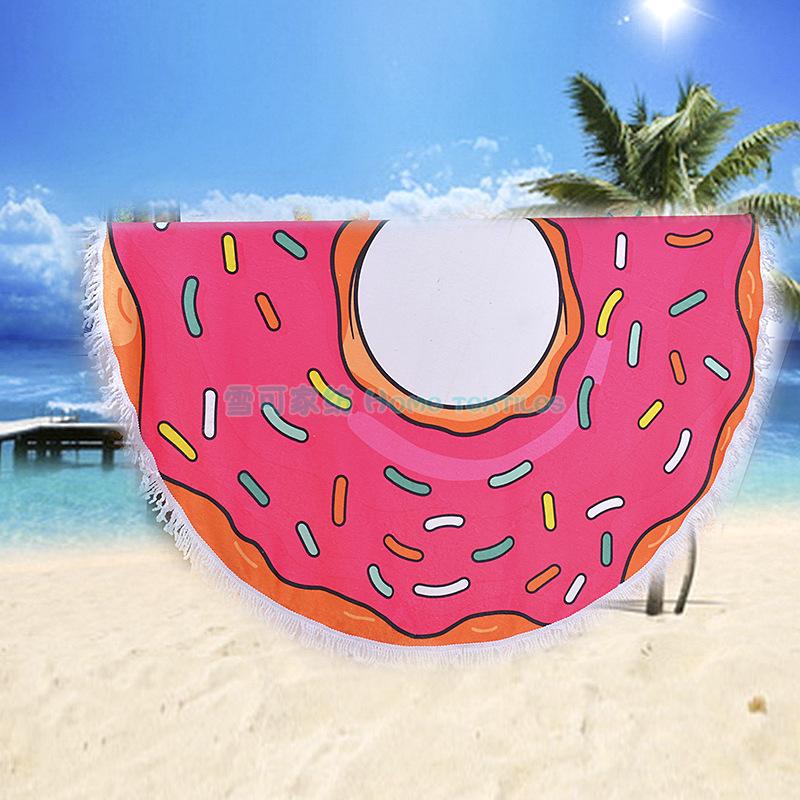 bath towel Thickened multi - velvet ultra - fine fiber printing round beach towel scarf women shawl wholesale