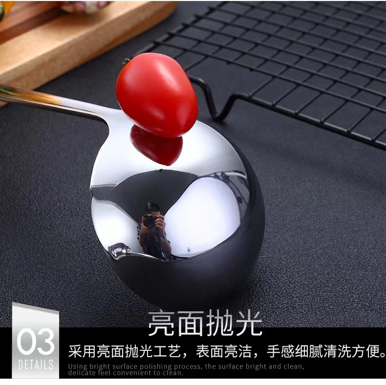 304 Stainless Steel Hot Pot Spoon Thickened Long Handle Soup Spoon and Strainer Hotel Restaurant Home Soup Ladle Perforated Ladle Cooking Spoon
