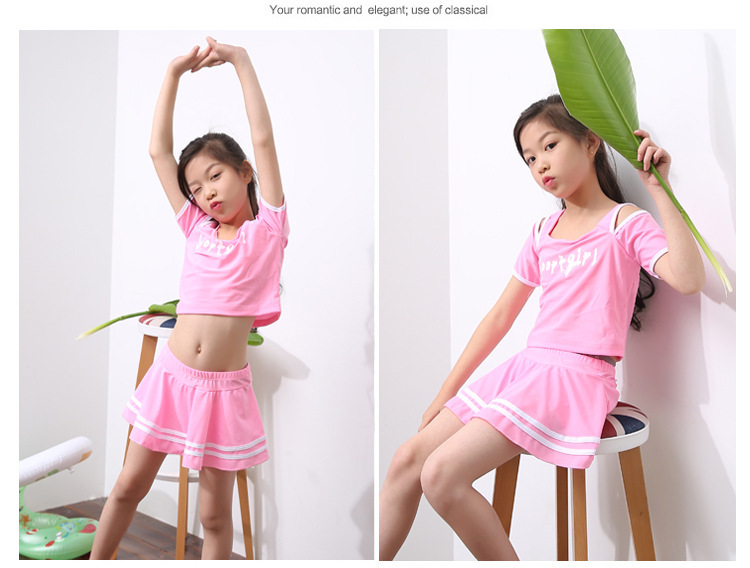 The girl divides the body skirt type flat Angle Korea medium big child sports money lovely princess bathing suit The girl divides the body skirt type flat Angle Korea medium big child sports money lovely princess bathing suit