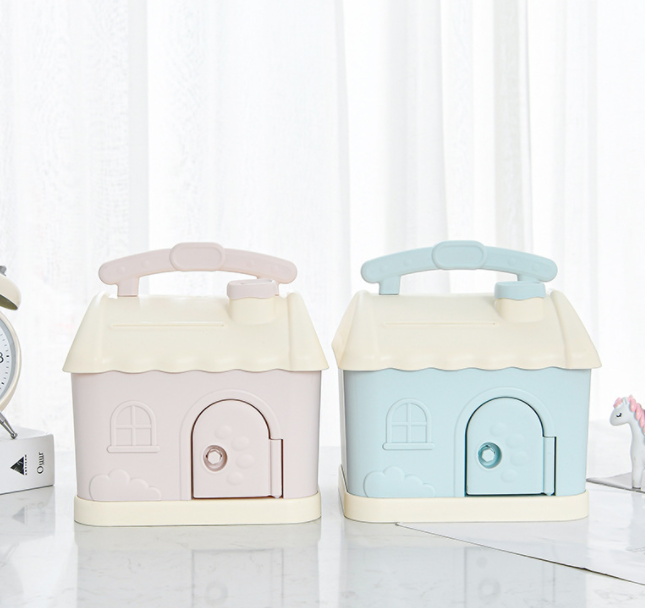Creative Money Box Cartoon Cute Square Piggy Bank Metal Jewelry Box