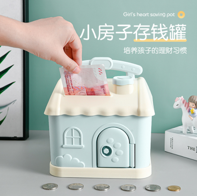 Creative Money Box Cartoon Cute Square Piggy Bank Metal Jewelry Box