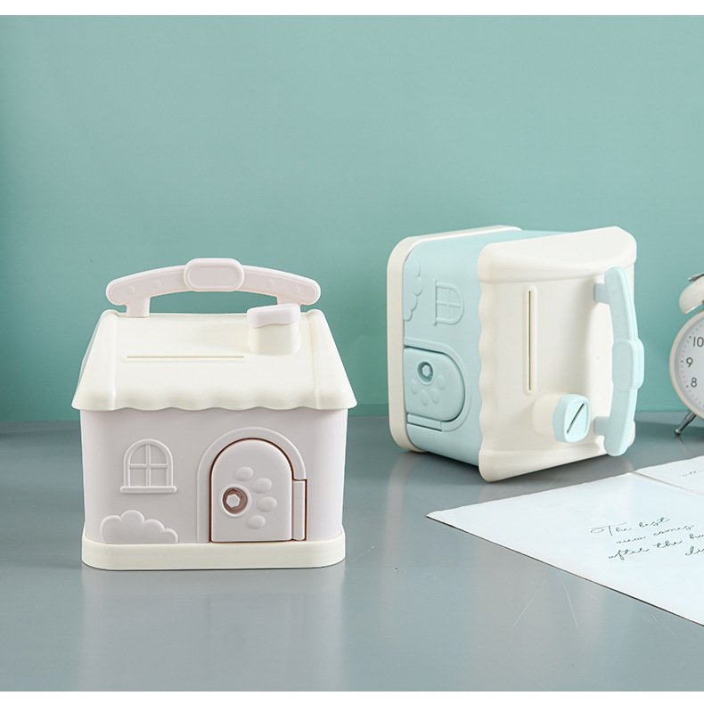 Creative Money Box Cartoon Cute Square Piggy Bank Metal Jewelry Box