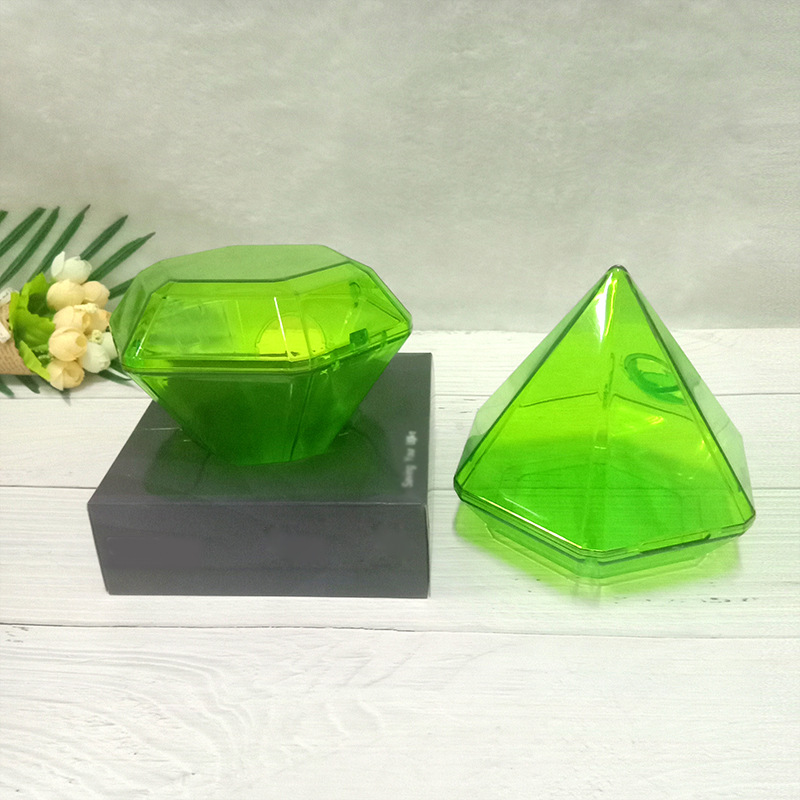 Personalized Diamond Shape Coin Bank Candy Box Transparent Sugar Box Storage Jar Milk Bottle Shape Steal Money Cat
