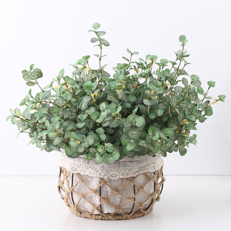 Factory in Stock Wholesale Flower Pot Artificial Plant Leaves Bunches of Green Plants Monstera Begonia Leaf Gold Money Leaf