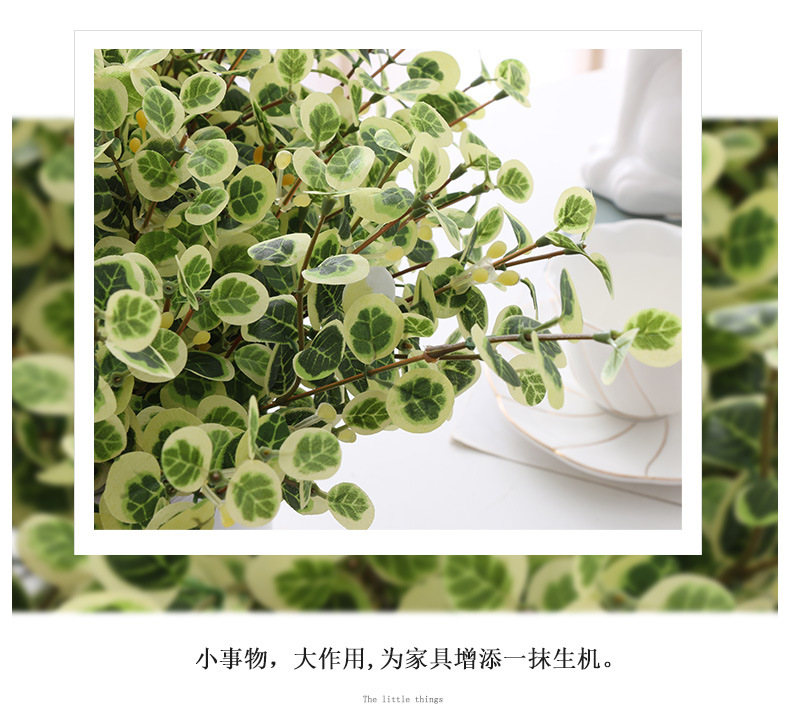 Factory in Stock Wholesale Flower Pot Artificial Plant Leaves Bunches of Green Plants Monstera Begonia Leaf Gold Money Leaf