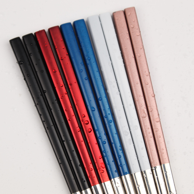 304 Stainless Steel Chopsticks Nordic Style Multi-Color Portuguese Tableware Chopsticks Comfortable Texture Simple Household Chopsticks