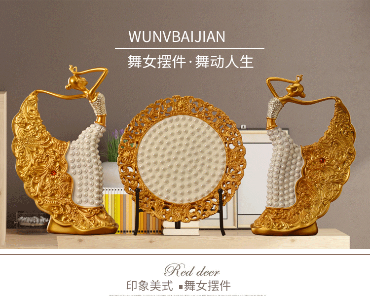 A set of three European - style money female character resin handicraft creative gift sitting room wine cabinet TV cabinet decoration A set of three European - style money female character resin handicraft creative gift sitting room wine cabinet TV cabinet decoration