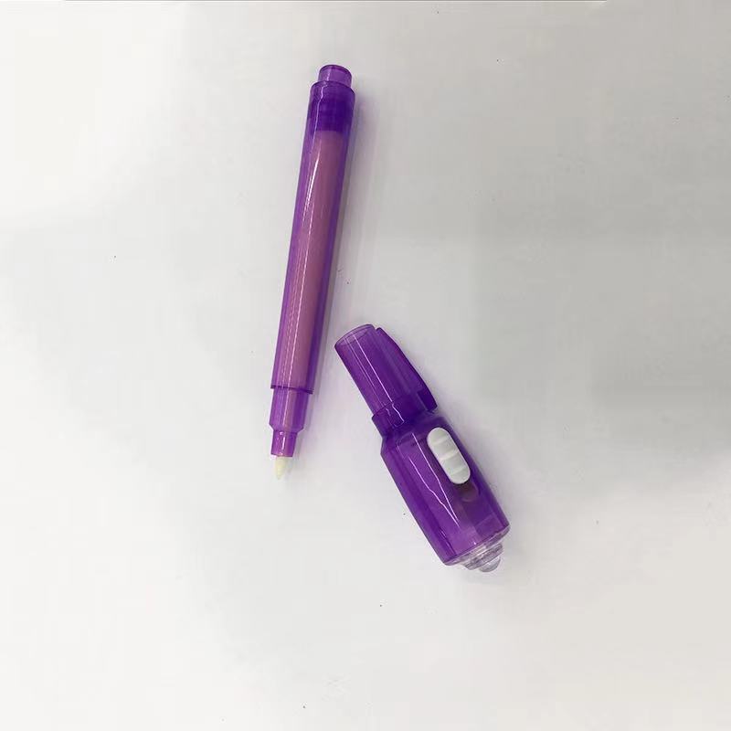 Factory Direct Sales UV Invisible Fluorescent Pen Led Optoelectronic Money Detector Pen Creative UV Magic Ink Cigarette Rack Pusher