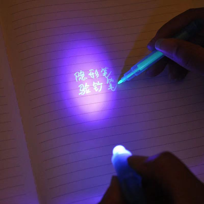 Factory Direct Sales UV Invisible Fluorescent Pen Led Optoelectronic Money Detector Pen Creative UV Magic Ink Cigarette Rack Pusher