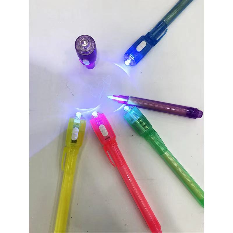 Factory Direct Sales UV Invisible Fluorescent Pen Led Optoelectronic Money Detector Pen Creative UV Magic Ink Cigarette Rack Pusher