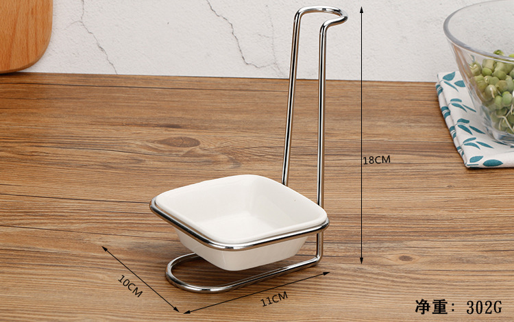 Stainless Steel Soup Ladle Spoon Holder Sub-Hot Pot Spoon Holder Ceramic Square Bowl Tableware Drainer Soup Ladle Rest Wholesale Stainless Steel Soup Ladle Spoon Holder Sub-Hot Pot Spoon Holder Ceramic Square Bowl Tableware Drainer Soup Ladle Rest Wholesale