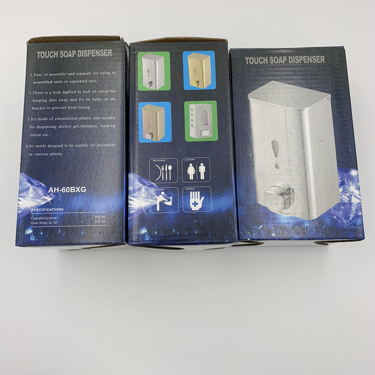 Hand sanitizer box manufacturer custom stainless steel 304 soap dispenser hotel single head soap dispenser
