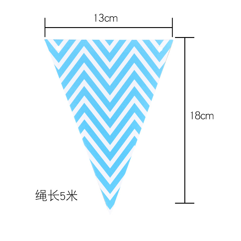Wholesale Bronzing Pennant Wave Hanging Flag Birthday Party Supplies Atmosphere Decoration Gold Silver Pink Blue Pennant Banner