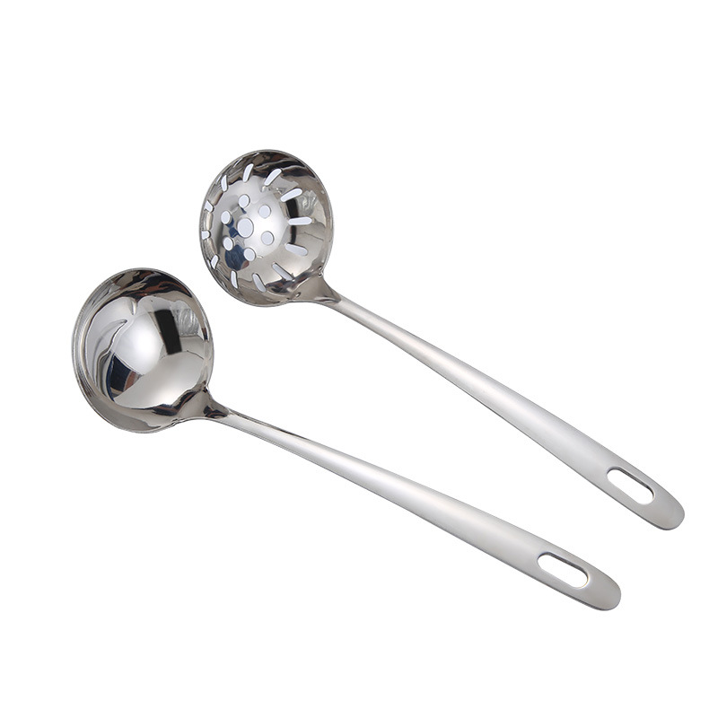 Rongzhan Stainless Steel Soup Ladle Wholesale Restaurant Hotel Gift Kitchen Tools Buffet Hot Pot Spoon Household Colander Spoon