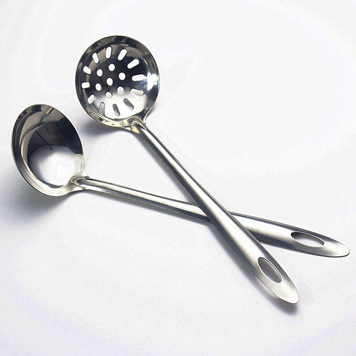 Stainless Steel Soup Ladle Colander Glabrous Nonmagnetic Steel Handle huo guo shao Wholesale of Small Articles Stainless Steel Pots Colander tang qiao