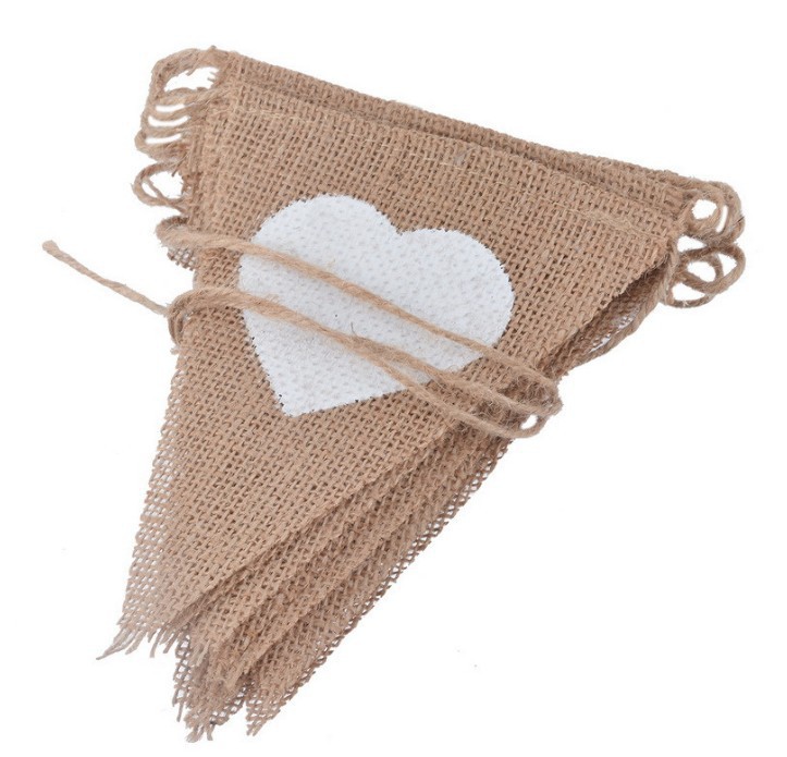 Christmas Wedding Party Decoration Supplies Love Linen Pennant Stage Background Hanging Flag 13 Pieces