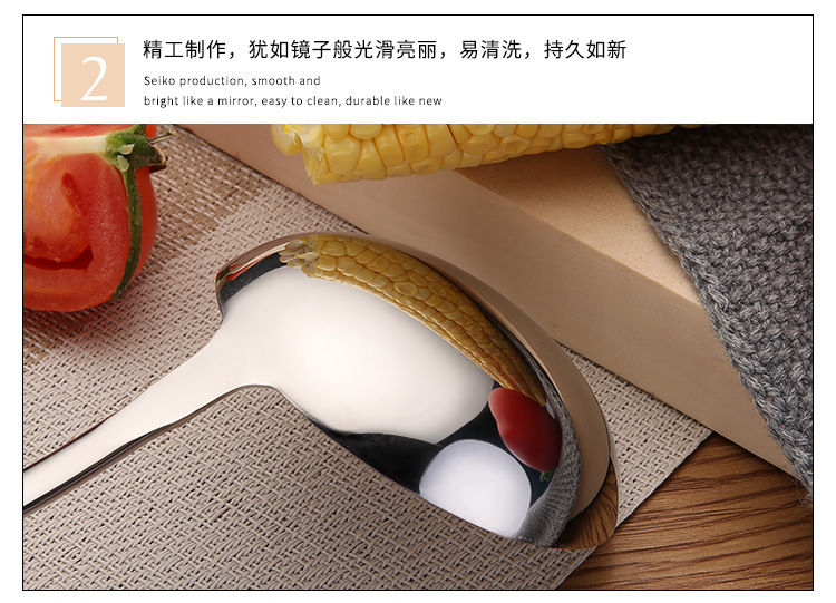 Spot Goods 304 Stainless Steel Soup Ladle Domestic Hot Pot Colander Kitchen Gadget Creative Japanese Solid Wood Spoon