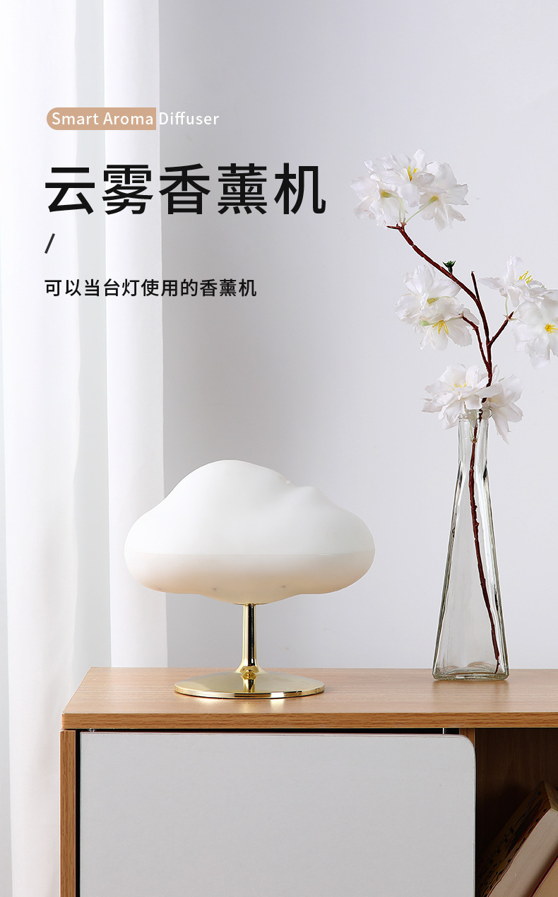 Zhongfu New Cloud Mist Aroma Diffuser Home Office Essential Oil Aroma Diffuser Bedside Sleeping Small Night Lamp