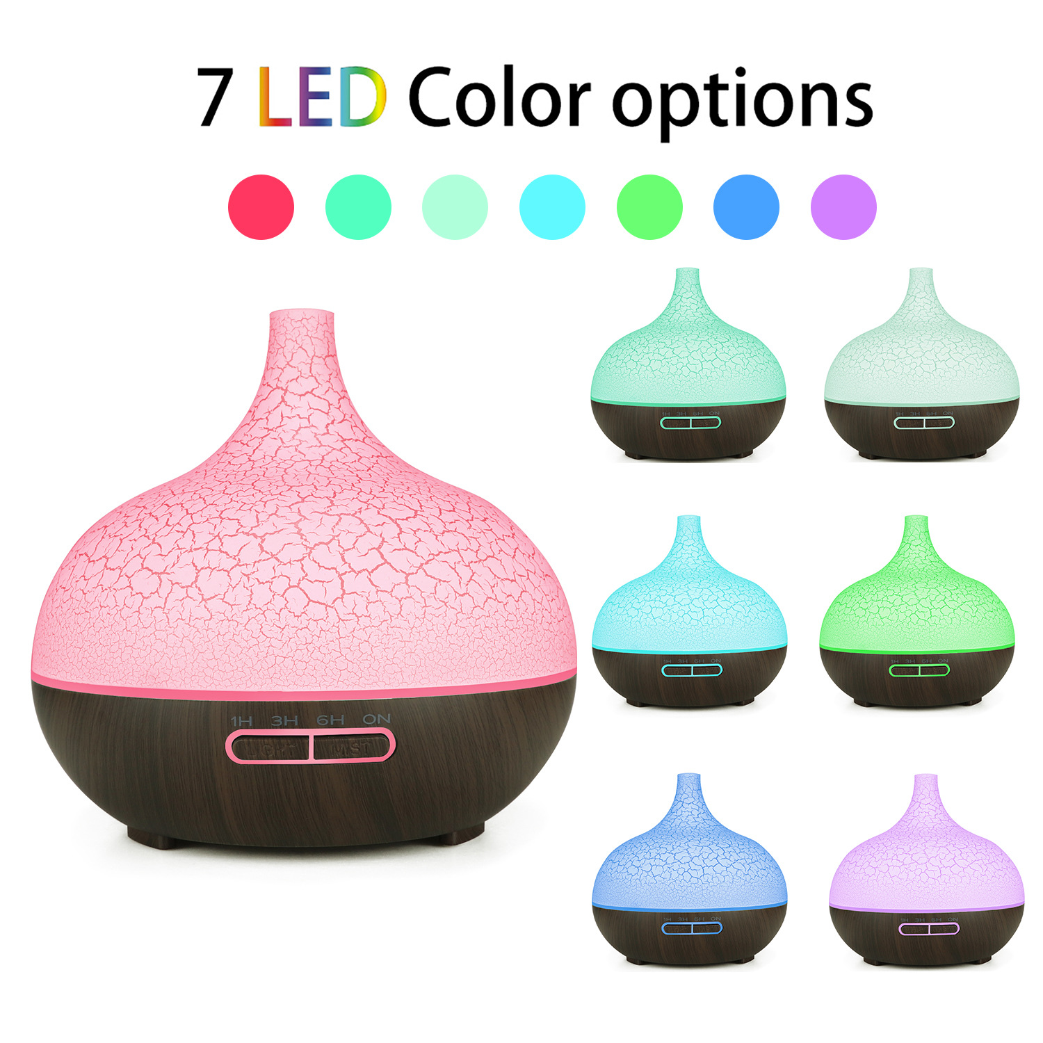 Crack Aroma Diffuser Essential Oil Ultrasonic Aroma Diffuser Ultrasonic Wood Grain Aroma Diffuser Humidifier Water Oxygen Machine Air Purifier