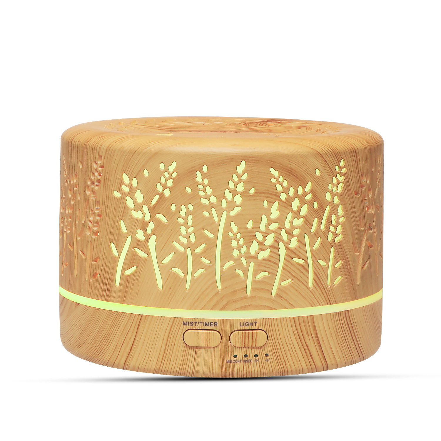 Underwater World Hollow Colorful Large Capacity 500ml Aroma Diffuser Essential Oil Diffuser Wood Grain Humidifier Manufacturer