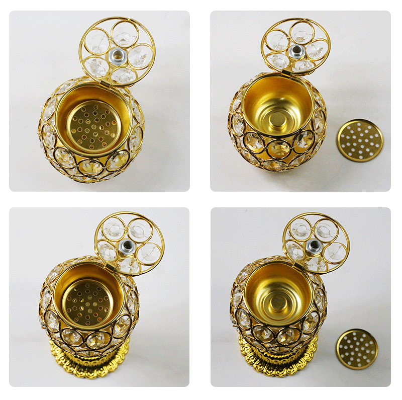 Factory Direct Sales Nordic Fashion Creative Crystal Middle East Burner Home Aroma Burner Middle East Incense Burner Burner