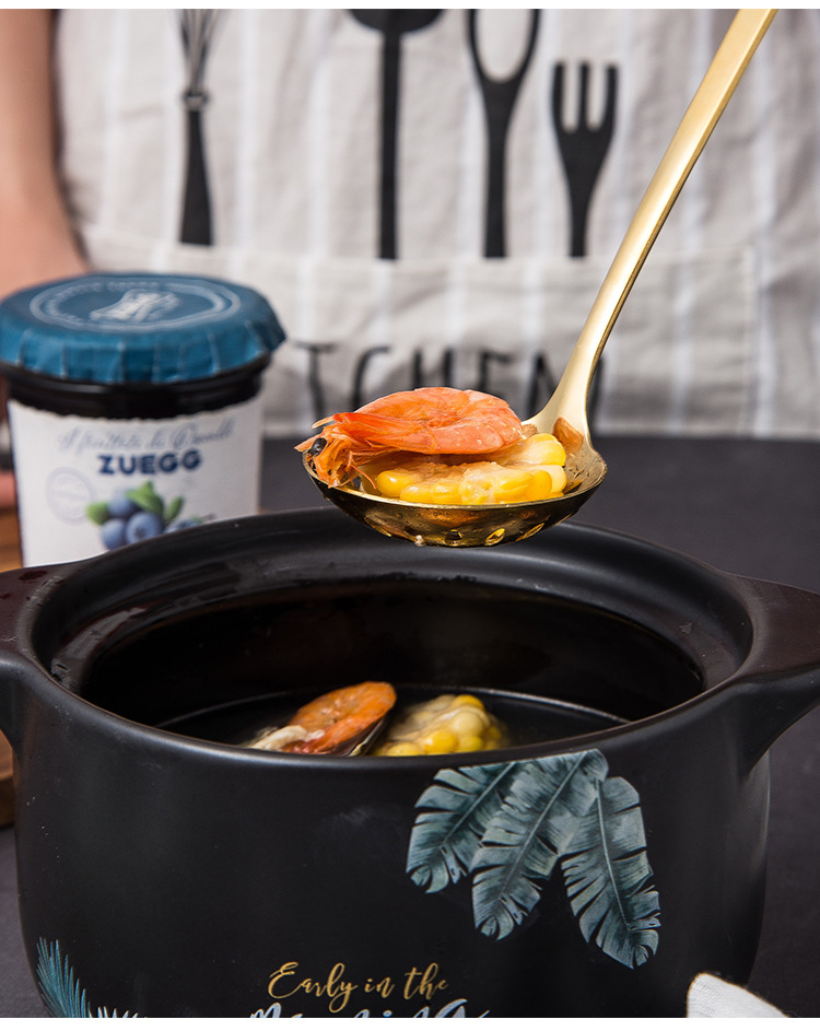 Chaobai Creative Ceramic Stainless Steel Soup Ladle Perforated Ladle Glaze Stainless Steel 7cm Hot Pot Spoon Colander Kitchenware Soup Ladle Chaobai Creative Ceramic Stainless Steel Soup Ladle Perforated Ladle Glaze Stainless Steel 7cm Hot Pot Spoon Colander Kitchenware Soup Ladle