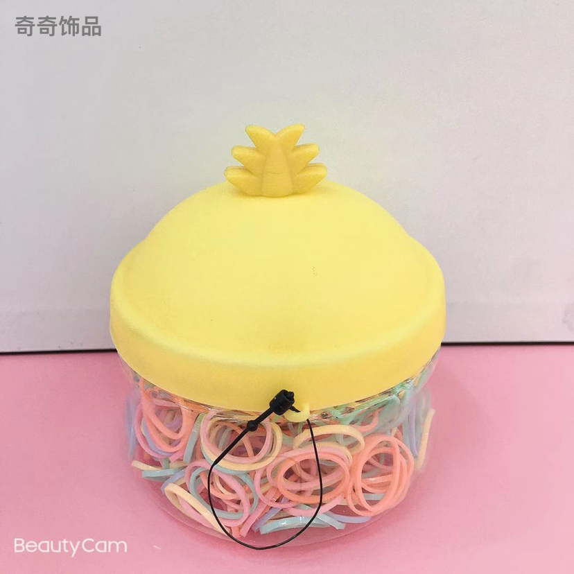 Korean New Internet Celebrity Color Rubber Band Ins Small Jar Children&#039;s Disposable Hair Tie Hair Rope Hair Rope Bottle