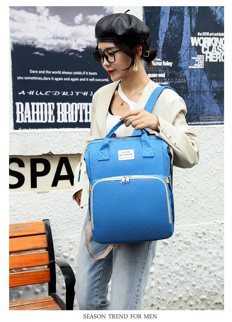 Cross-Border New Arrival Foldable Sleeping Mummy Bag Multifunctional Baby Bag Mother Bag Feeding Bottle Backpack Diaper Backpack Cross-Border New Arrival Foldable Sleeping Mummy Bag Multifunctional Baby Bag Mother Bag Feeding Bottle Backpack Diaper Backpack
