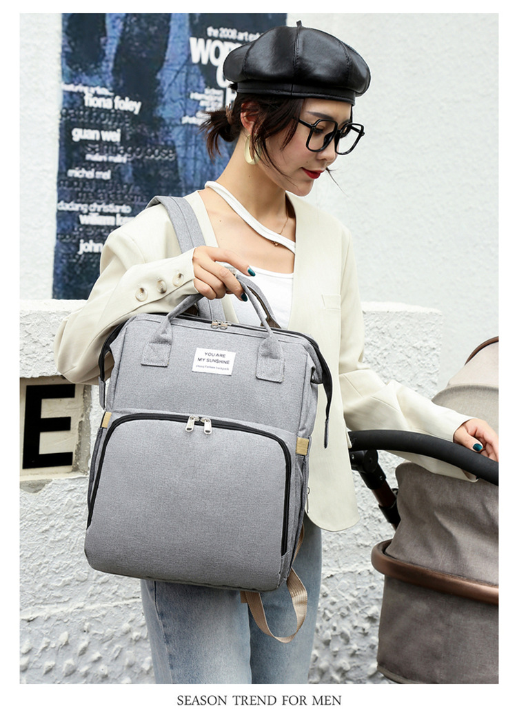 Cross-Border New Arrival Foldable Sleeping Mummy Bag Multifunctional Baby Bag Mother Bag Feeding Bottle Backpack Diaper Backpack Cross-Border New Arrival Foldable Sleeping Mummy Bag Multifunctional Baby Bag Mother Bag Feeding Bottle Backpack Diaper Backpack