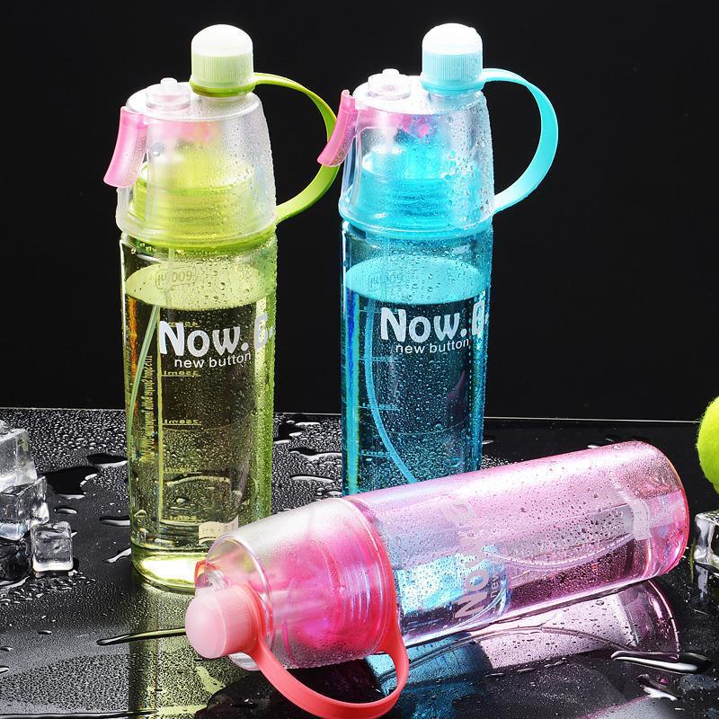 Outdoor Sports Water Spray Plastic Cup Double Wall Water Bottle Summer Hydrating Cooling Spray Cup Gift Cup