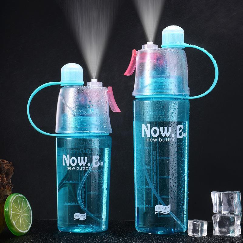 Outdoor Sports Water Spray Plastic Cup Double Wall Water Bottle Summer Hydrating Cooling Spray Cup Gift Cup