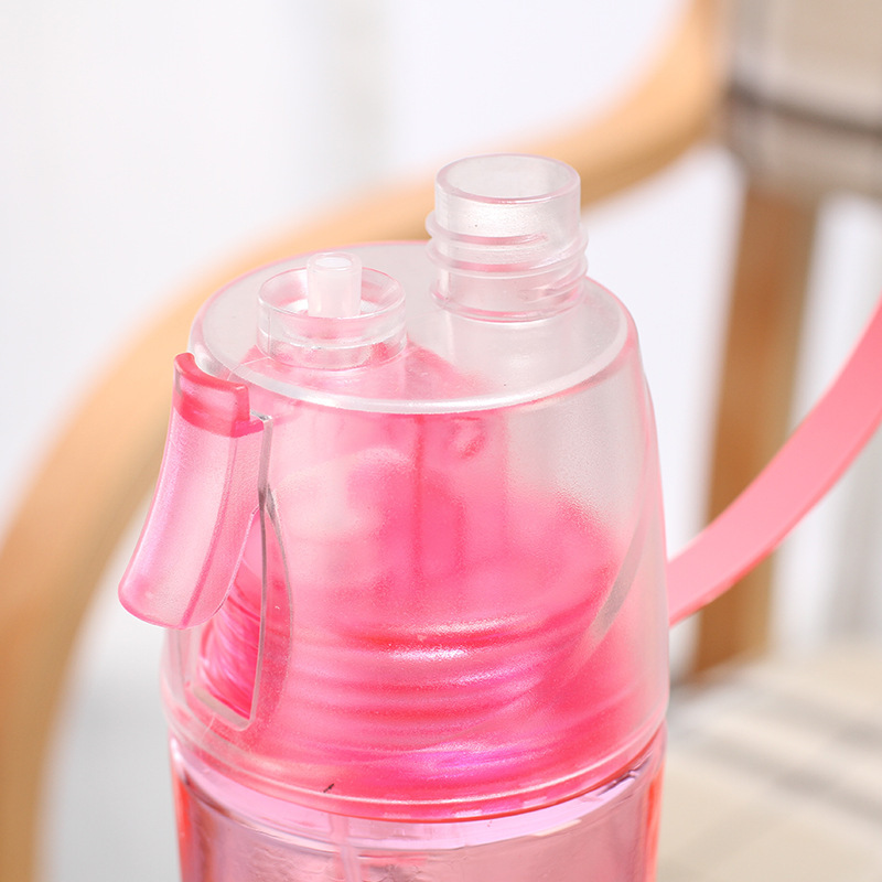 Outdoor Sports Water Spray Plastic Cup Double Wall Water Bottle Summer Hydrating Cooling Spray Cup Gift Cup