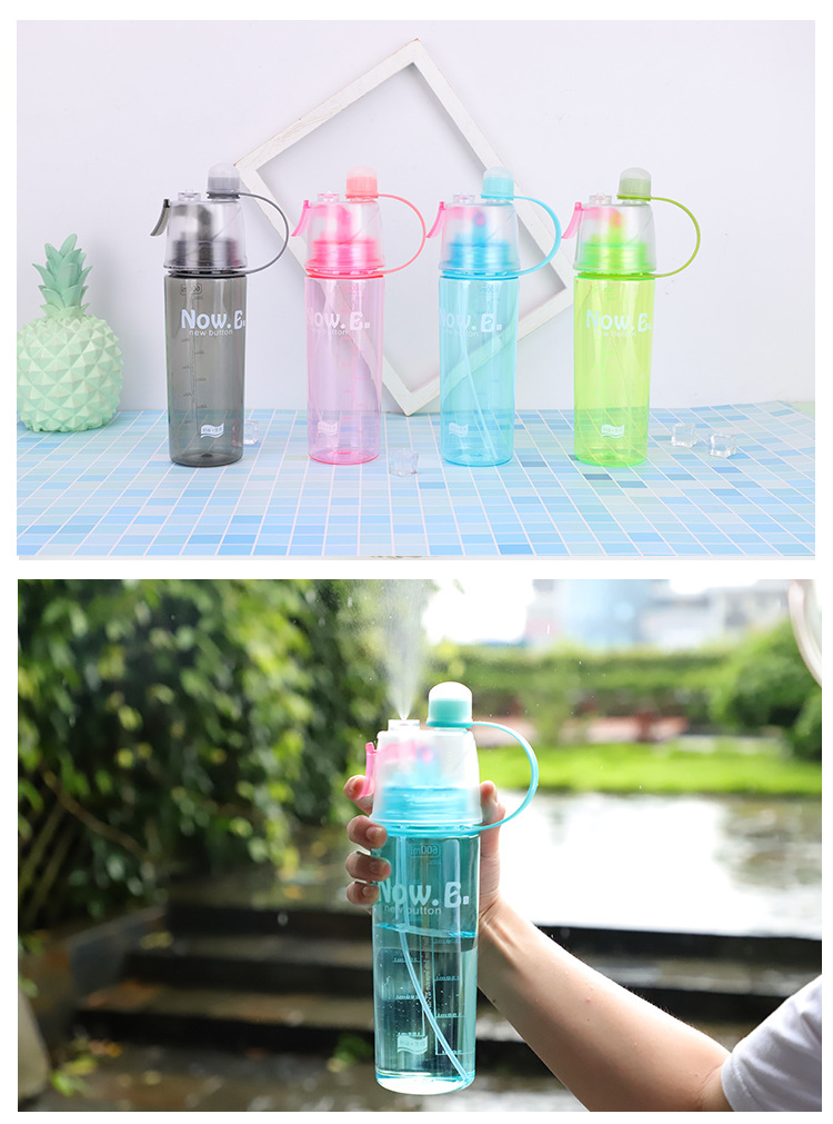 Outdoor Sports Water Spray Plastic Cup Double Wall Water Bottle Summer Hydrating Cooling Spray Cup Gift Cup Outdoor Sports Water Spray Plastic Cup Double Wall Water Bottle Summer Hydrating Cooling Spray Cup Gift Cup