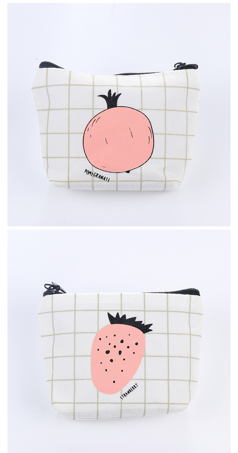 Creative Simple Canvas Coin Purse Cartoon Fruit Strawberry Pattern Large Capacity Key Case Card Holder Coin Bag Creative Simple Canvas Coin Purse Cartoon Fruit Strawberry Pattern Large Capacity Key Case Card Holder Coin Bag
