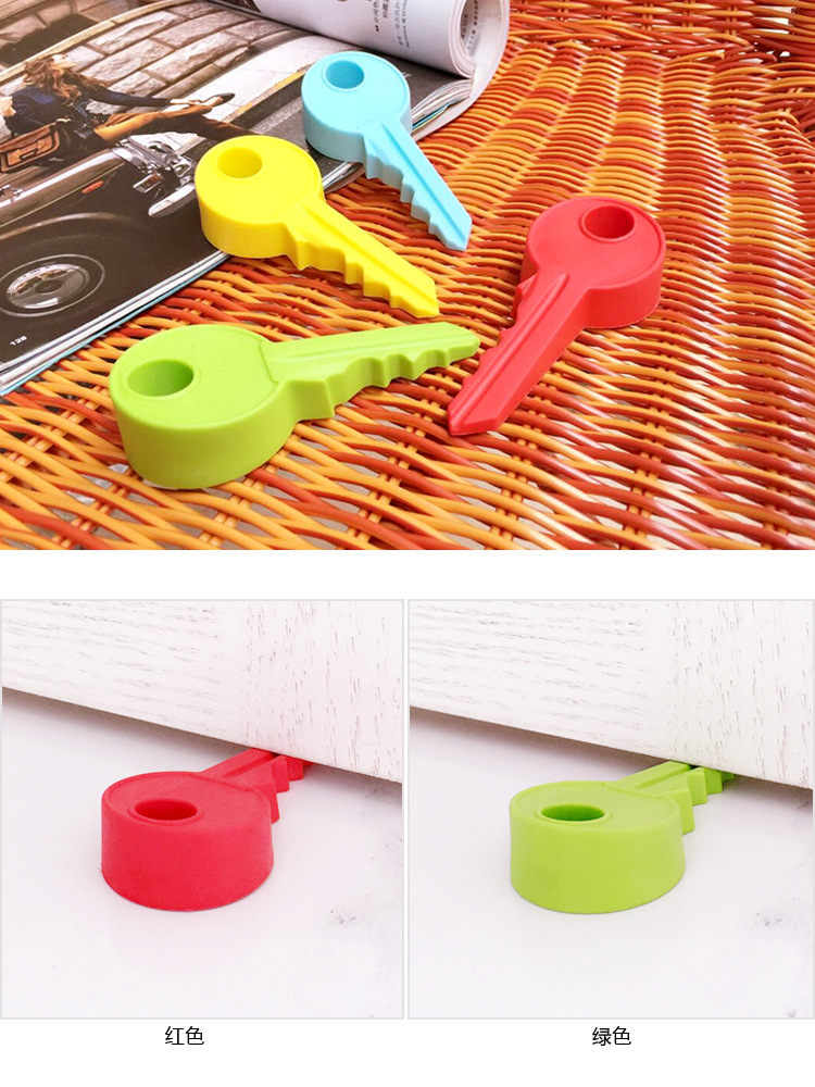 Creative Silicone Key Style Door Stop Children Anti-Clamp Hand Thickened Door Card Door Stopper Door Stop Door Stop